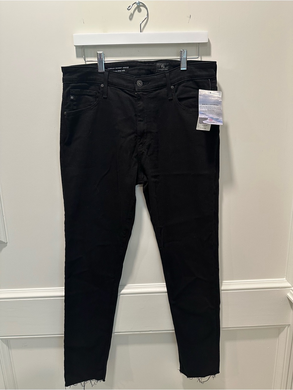 AG Farrah Black High-Rise Skinny Jeans